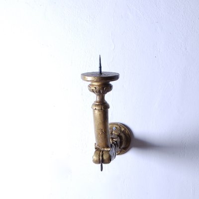 Gilded Wooden Wall Candleholder, 1950s-XSG-1737143