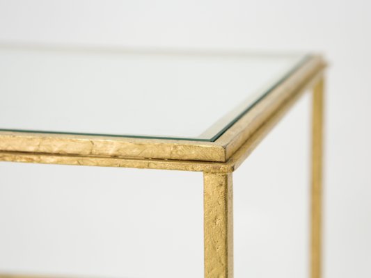 Gilded Wrought Iron End Table by Roger Thibier, 1960s-YJA-851859