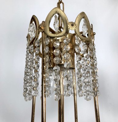 Gilt and Crystal Chandeliers from Sciolari, 1970s, Set of 2-OT-996669