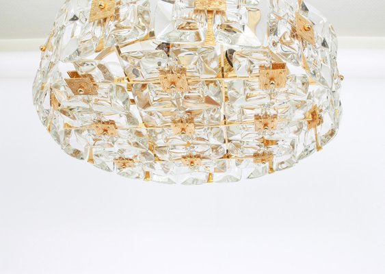 Gilt Brass and Crystal Chandelier by Sciolari for Palwa, Germany, 1970s-UGR-1085646