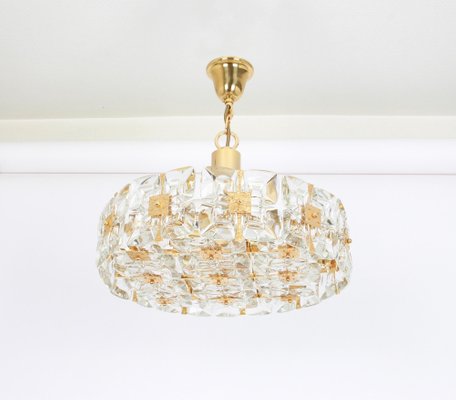 Gilt Brass and Crystal Chandelier by Sciolari for Palwa, Germany, 1970s-UGR-1085646