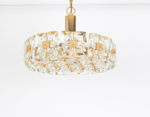 Gilt Brass and Crystal Chandelier by Sciolari for Palwa, Germany, 1970s-UGR-1085646