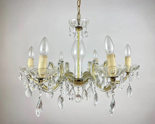 Gilt Brass and Crystal Chandelier from Maria Theresa, 1960s-GYX-1359808