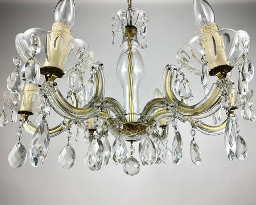 Gilt Brass and Crystal Chandelier from Maria Theresa, 1960s-GYX-1359808