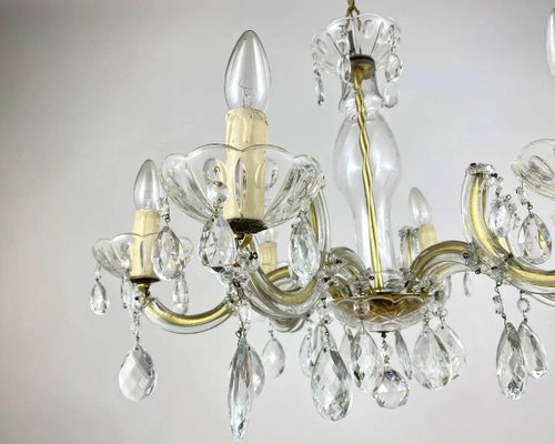 Gilt Brass and Crystal Chandelier from Maria Theresa, 1960s-GYX-1359808