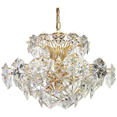 Gilt Brass and Crystal Glass Chandelier by Kinkeldey, Germany, 1970s-UGR-1085685