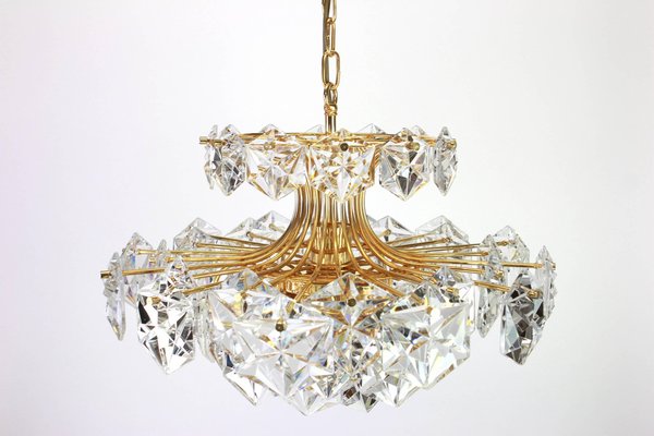 Gilt Brass and Crystal Glass Chandelier by Kinkeldey, Germany, 1970s-UGR-1085685