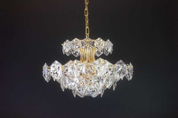 Gilt Brass and Crystal Glass Chandelier by Kinkeldey, Germany, 1970s-UGR-1085685