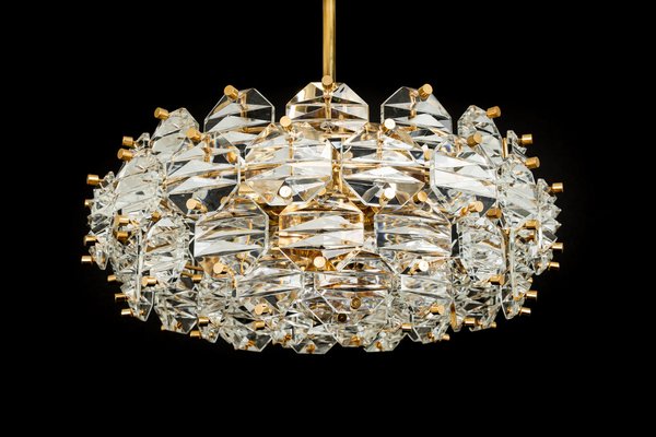 Gilt Brass and Crystal Glass Chandelier by Kinkeldey, Germany, 1970s-UGR-1086342