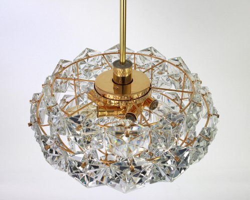 Gilt Brass and Crystal Glass Chandelier from Kinkeldey, Germany, 1970s-UGR-1085874