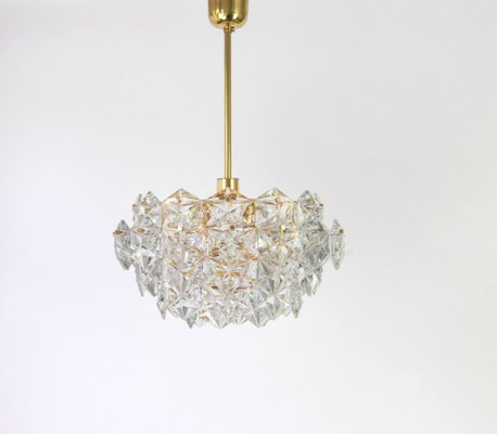 Gilt Brass and Crystal Glass Chandelier from Kinkeldey, Germany, 1970s-UGR-1085874