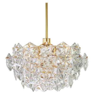 Gilt Brass and Crystal Glass Chandelier from Kinkeldey, Germany, 1970s-UGR-1085874