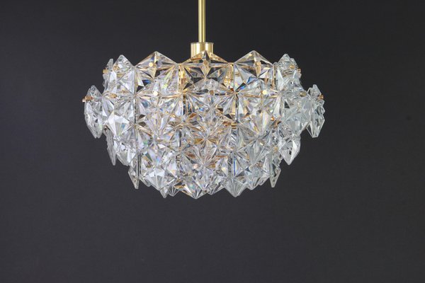 Gilt Brass and Crystal Glass Chandelier from Kinkeldey, Germany, 1970s-UGR-1085874