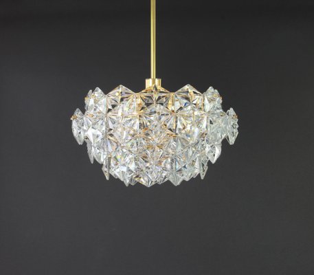 Gilt Brass and Crystal Glass Chandelier from Kinkeldey, Germany, 1970s-UGR-1085874