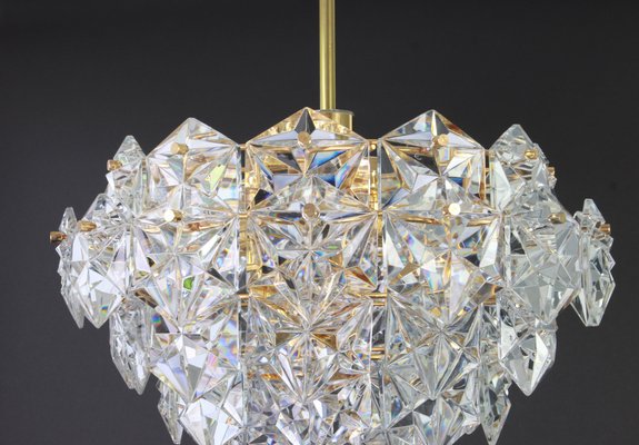 Gilt Brass and Crystal Glass Chandelier from Kinkeldey, Germany, 1970s-UGR-1085874