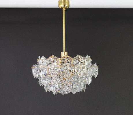 Gilt Brass and Crystal Glass Chandelier from Kinkeldey, Germany, 1970s-UGR-1085874