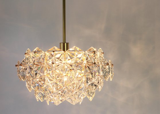 Gilt Brass and Crystal Glass Chandelier from Kinkeldey, Germany, 1970s-UGR-1085874