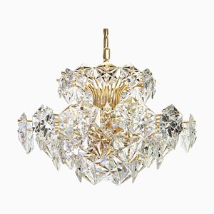 Gilt Brass and Crystal Glass Chandelier from Kinkeldey, Germany, 1970s-UGR-1085203