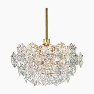 Gilt Brass and Crystal Glass Chandelier from Kinkeldey, Germany, 1970s-UGR-1085874