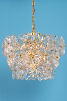 Gilt Brass and Crystal Glass Chandelier, Germany, 1970s-UGR-1085423