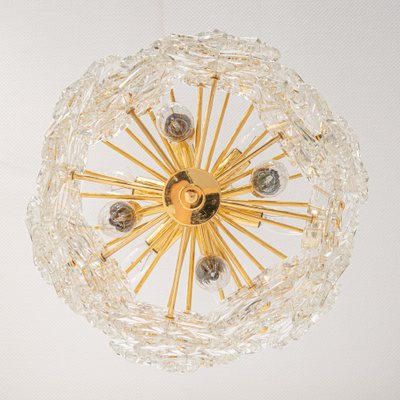 Gilt Brass and Crystal Glass Chandelier, Germany, 1970s-UGR-1085423