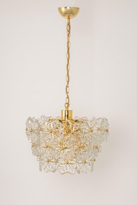 Gilt Brass and Crystal Glass Chandelier, Germany, 1970s-UGR-1085423