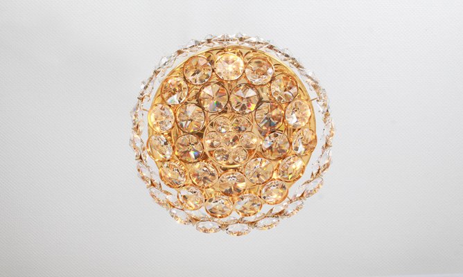 Gilt Brass and Crystal Glass Encrusted Chandelier from Palwa, Germany, 1970s-UGR-1085787