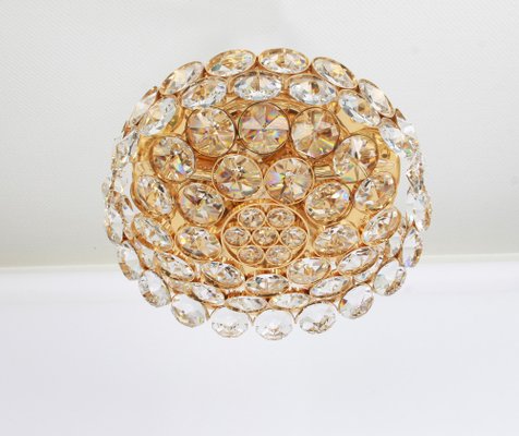 Gilt Brass and Crystal Glass Encrusted Chandelier from Palwa, Germany, 1970s-UGR-1085787