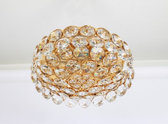 Gilt Brass and Crystal Glass Encrusted Chandelier from Palwa, Germany, 1970s-UGR-1085787