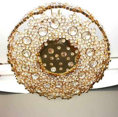 Gilt Brass and Crystal Glass Encrusted Chandeliers from Palwa, Germany, 1970s-UGR-1085377