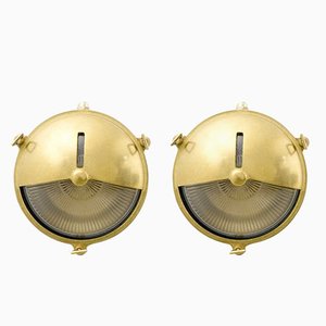 Gilt Brass and Glass Wall Lights, Set of 2-TCS-1784528