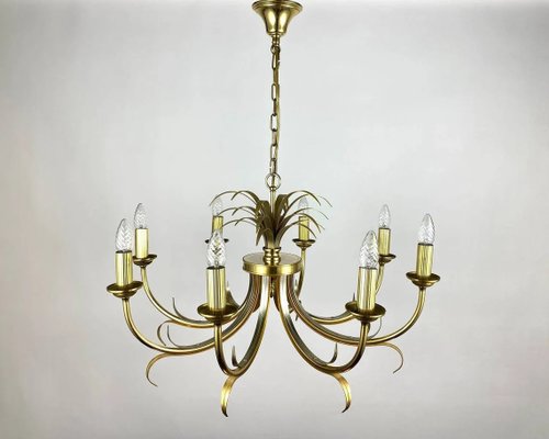 Gilt Brass Chandelier from S.A. Boulanger in the style of Maison Bagues, 1970s-GYX-1348246