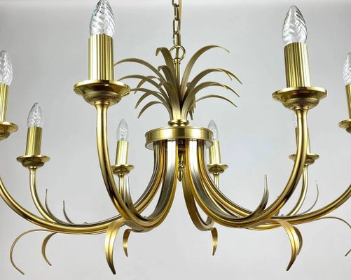 Gilt Brass Chandelier from S.A. Boulanger in the style of Maison Bagues, 1970s-GYX-1348246