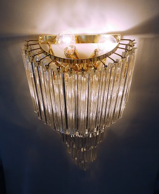 Gilt-Brass & Crystal Chandelier by Paolo Venini for Camer, 1960s-DEK-541683