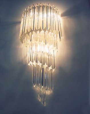 Gilt-Brass & Crystal Chandelier by Paolo Venini for Camer, 1960s-DEK-541683