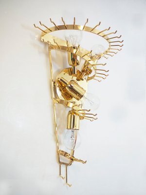 Gilt-Brass & Crystal Chandelier by Paolo Venini for Camer, 1960s-DEK-541683