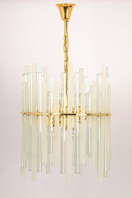 Gilt Brass & Crystal Glass Rods Chandelier by C.Palme, Germany, 1970s-UGR-1195100