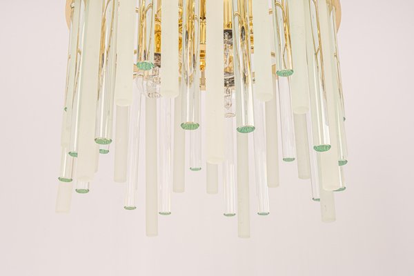 Gilt Brass & Crystal Glass Rods Chandelier by C.Palme, Germany, 1970s-UGR-1195100