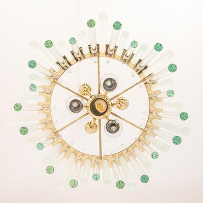 Gilt Brass & Crystal Glass Rods Chandelier by C.Palme, Germany, 1970s-UGR-1195100