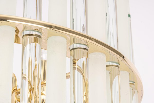 Gilt Brass & Crystal Glass Rods Chandelier by C.Palme, Germany, 1970s-UGR-1195100