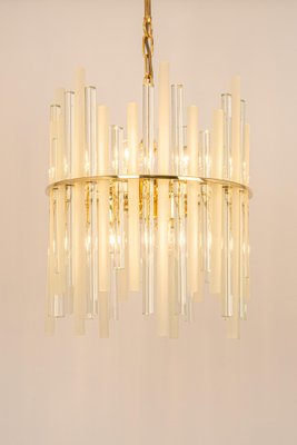 Gilt Brass & Crystal Glass Rods Chandelier by C.Palme, Germany, 1970s-UGR-1195100