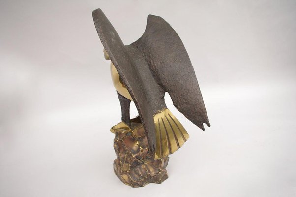 Gilt Brass Eagle Sculpture by Daniel Chassin, 1990s-CEJ-626773