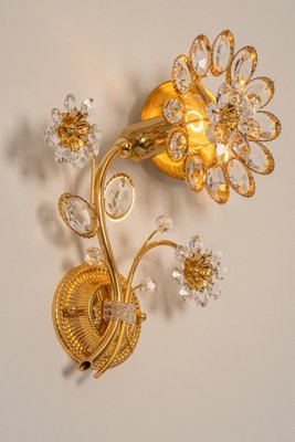 Gilt Brass Flower Shape Wall Lights from Palwa, Germany, 1970s-UGR-1109942