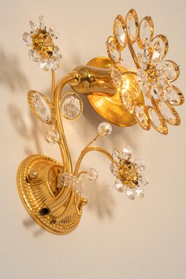 Gilt Brass Flower Shape Wall Lights from Palwa, Germany, 1970s-UGR-1109942