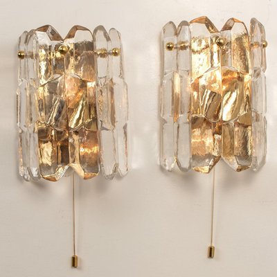 Gilt Brass & Glass Palazzo Light Fixtures by J. T. Kalmar, 1970, Set of 7-VDW-995275