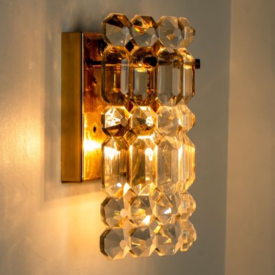 Gilt Brass, Metal & Crystal Glass Sconces Wall Lights from Kinkeldey, 1960s, Set of 2-VDW-770003