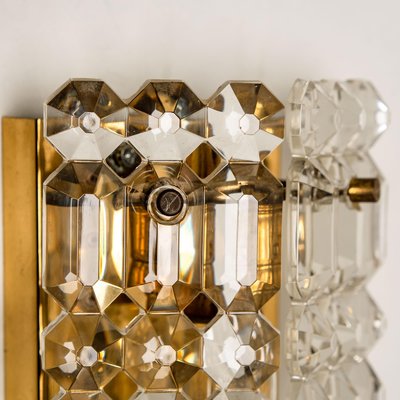 Gilt Brass, Metal & Crystal Glass Sconces Wall Lights from Kinkeldey, 1960s, Set of 2-VDW-770003