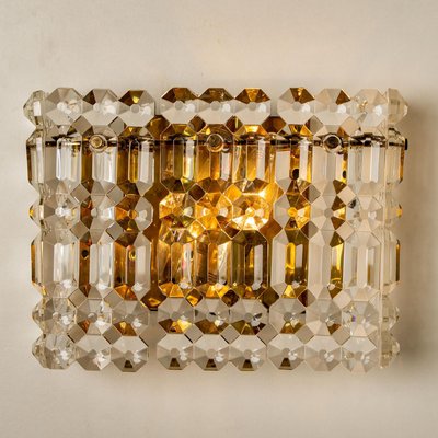 Gilt Brass, Metal & Crystal Glass Sconces Wall Lights from Kinkeldey, 1960s, Set of 2-VDW-770004