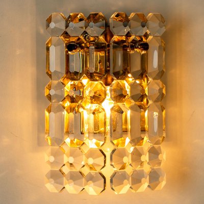 Gilt Brass, Metal & Crystal Glass Sconces Wall Lights from Kinkeldey, 1960s, Set of 2-VDW-770003