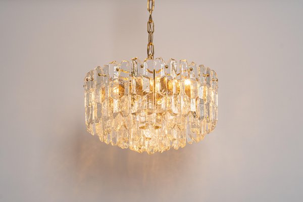 Gilt Brass & Murano Glass Palazzo Chandelier from Kalmar, Austria, 1970s-UGR-1123005